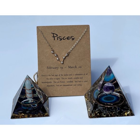 Gold Plated Zodiac Horoscope Crystal Necklace (All 12 signs available) - Picture 6 of 13